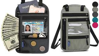 Travel RFID Blocking Passport Lanyard Pouch - 5 Colours