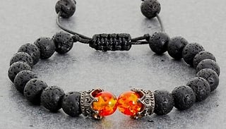 Black Lava Charm Bracelet