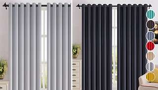 2-Pack Thermal Blackout Curtains - 7 Sizes & Colours