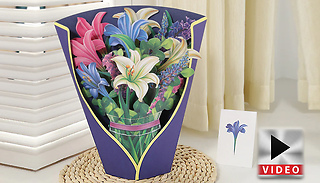 Paper Flower Bouquets Card - 6 Designs