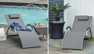 Outsunny Lounger with Removable Pillow