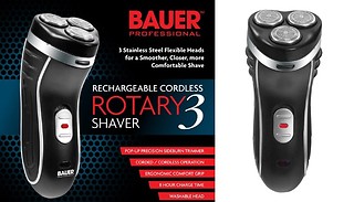 BAUER Rechargeable Cordless Electric Rotary Shaver 