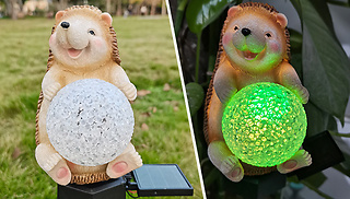 1 or 2 Solar Colour Changing Garden Hedgehog Stake Lights