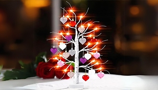 Valentines Light Up Tree with Heart Ornaments