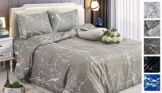 Modern-Print Microfibre Duvet Cover, Sheet & Pillow Case Set - 5 Colou ...