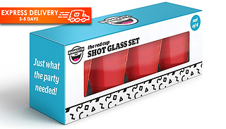 Set of 8 Mini Red Solo Shot Cups