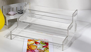 3-Tier Clear Acrylic Riser Display Stand