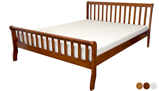 Milan Traditional Wooden Bed Frame - 3 Colours & 3 Sizes