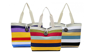 Canvas Summer Beach Bag - 5 Colours