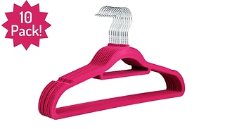 10-Pack of Velvet Flocked Non-Slip Hangers