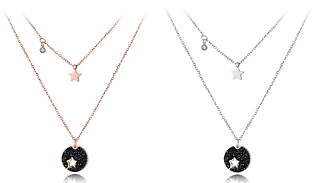 1 or 2 Piece Star Necklace - 2 Colours