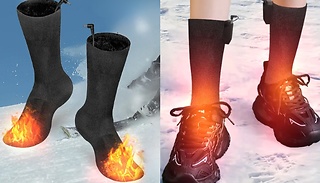 1, 2 or 3 Pairs of Battery-Powered Heated Thick Crew Socks