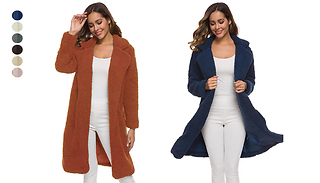Women's Winter Mid-Length Teddy Coat - 6 Colours & 4 Sizes
