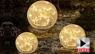 Garden Cracked Glass Solar Ball Lights - 3 Sizes