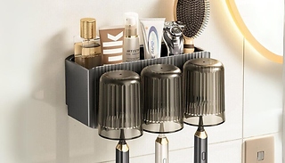 Wall-Mounted Bathroom Toothbrush Holder & Organiser - 2 or 3-Cups!