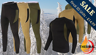 Men's Thermal Long John & Long-Sleeved Top Set - 3 Colours & 5 Sizes
