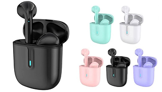 Wireless Bluetooth-Compatible Earbuds with Charging Case - 5 Colours
