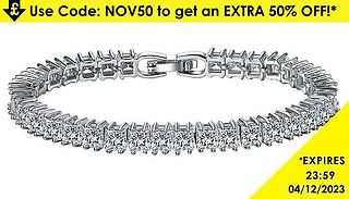 7ct Simulated Sapphire Square Tennis Bracelet