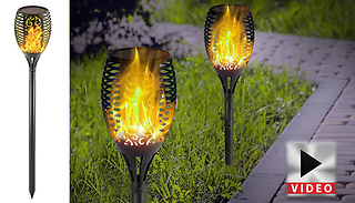 1-12 Solar LED Flickering Flame Torch Lights