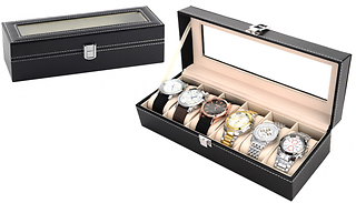 6-Compartment Watch Display Case