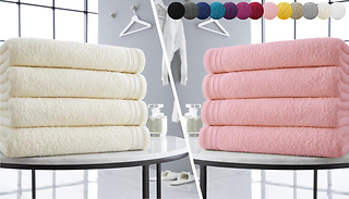 4pc Wilsford Egyptian Cotton Jumbo Bath Sheets Gift Set - 13 Colours