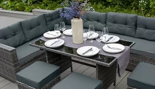 9-Seater Rattan Garden Corner Sofa Set - 3 Colours