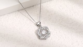 2-Hearts-in-1 Simulated Crystal Pendant Necklace