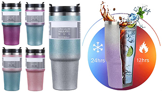 Stainless Steel Insulated Sparkle Tumbler with Straw - 5 Styles & 2 Si ...