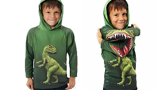 Kids Dinosaur Print Hoodie - 5 Sizes