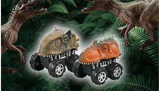 6-Pack Dinosaur Head Pull-Back Toy Cars