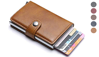 Slim PU Leather & Aluminium RFID Blocking Wallet - 5 Colours