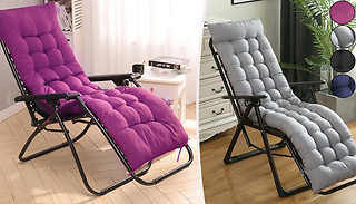 Sun Lounger Cushion Pad for Garden Recliner Chair - 4 Colours