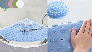 Suction Cupped Non-Slip Shower Mat - 5 Colours & 3 Sizes