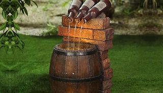 Miniature LED Wine Bottle and Barrel Fountain