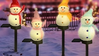 1, 3 or 5-Pack of Snowman Christmas Lawn Lights - 4 Colours