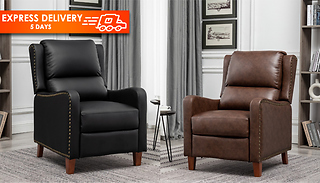Pushback Recliner Faux Leather Armchair with Rivet