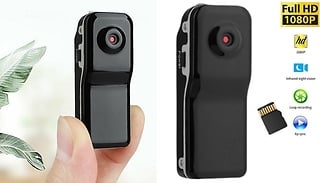 Clip-On HD Mini Security Camera - Optional 32GB SD Card