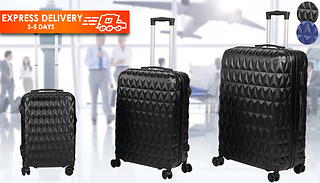 Set of 3 Hard Shell Lightweight 4-Wheel Suitcases - 2 Colours