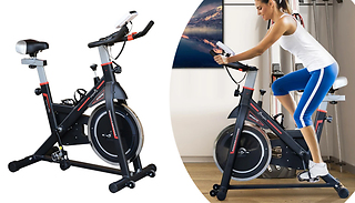 Adjustable Flywheel Exercise Bike with LCD Monitor - 5 Designs