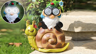 Solar-Powered Smiling Snail Light-up Gnome Ornament