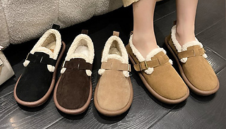 Women's Flat Fleece-Lined Ankle Boots - 5 Sizes & 4 Colours