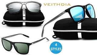 Veithdia Unisex Polarised Sunglasses With Case - 4 Styles