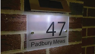 Personalised Frosted Effect House Sign with Solar Light