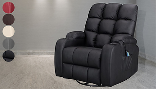 Electric Massage PU Leather Recliner Chair - 5 Colours
