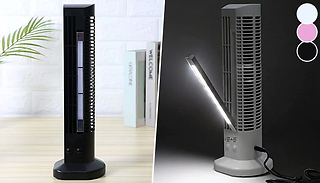 Oscillating Table Tower Fan With Built-In Lamp - 3 Colours