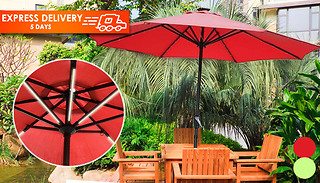 9ft Solar LED Patio Parasol - 2 Colours