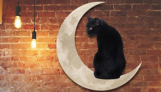 Iron Cat On The Moon Wall Art Pendant