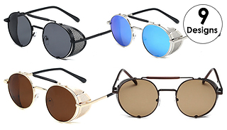 Steampunk Style Round Vintage Polarized Sunglasses - 9 Colours