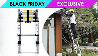 Extendable Telescopic Aluminium Ladder - 2.9m, 3.2m or 3.8m