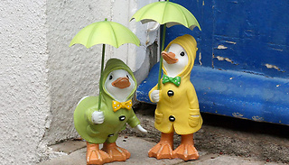 1 or 2 Rainy Day Ducks Garden Ornament - 2 Colours